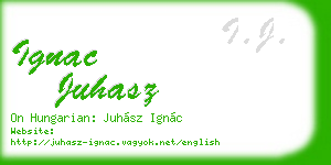 ignac juhasz business card