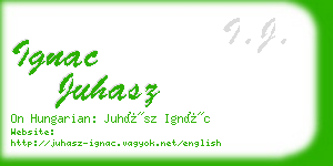ignac juhasz business card